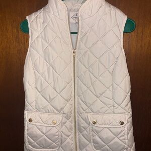 Old Navy Ivory Quilted Vest with Gold Accents